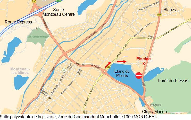 Plan d'accs piscine